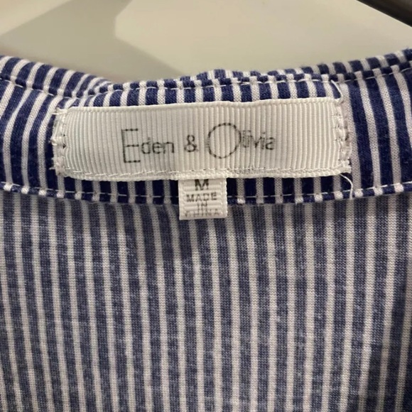 Blue & White Striped Button Down Shirt - Picture 7 of 7